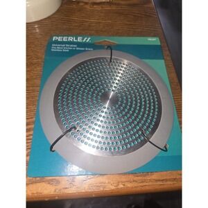 SHOWER TUB STRAINER FITS OVER MOST DRAINS STAINLESS STEEL PEERLESS open